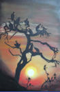 Geierbaum, l-Misichtechnik, 60x90cm