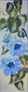 Blaue Blumen, l, 20x60cm